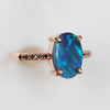 "Celestial Crown" Sapphire With Opal 3 - Piece Ring Set