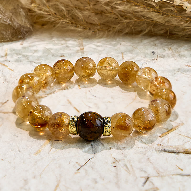Evolvegem "Honeyed Gleam" Natural Citrine Tiger Eye Bracelet