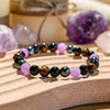 "Spiritual Balance" Amethyst Obsidian Tiger Eye Hematite Beaded Bracelet