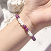 "Love & Spirit" Lepidolite Clear Crystal Beaded Bracelet