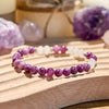 "Love & Spirit" Lepidolite Clear Crystal Beaded Bracelet