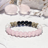 "Soulful Shield" Moonstone Obsidian Rose Quartz Beaded Bracelet