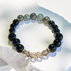 "Shadow Balance" Labradorite Obsidian Smoky Quartz Beaded Bracelet