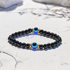 "Protective Aura" Natural Black Onyx Evil Eye Beaded Bracelet