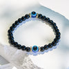 "Protective Aura" Natural Black Onyx Evil Eye Beaded Bracelet