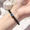 "Protective Aura" Natural Black Onyx Evil Eye Beaded Bracelet