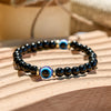 "Protective Aura" Natural Black Onyx Evil Eye Beaded Bracelet