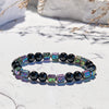 "Grounding Power" Electroplated Hematite with Black Onyx Bracelet