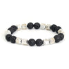 "Grounding Power" Electroplated Hematite with Black Onyx Bracelet