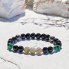 Black Onyx Hematite Labradorite Malachite Beaded Bracelet