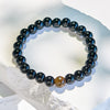 "Guardian Knight" Natural Obsidian Tiger Eye Beaded Bracelet