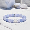 "Serene Sky" Natural Blue Chalcedony Beaded Bracelet