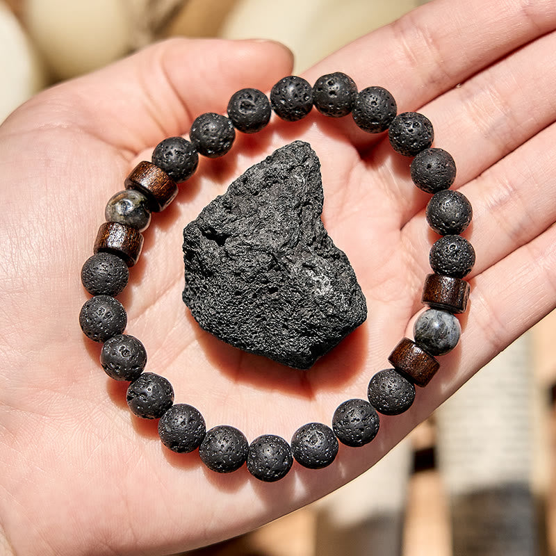 Lava Stone Pulse Band Bracelet