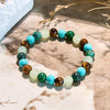 "Tranquil Earth" Tiger Eye Stone Turquoise Bracelet