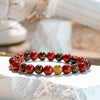 "Earth's Harmony Power" Tiger Eye Stone Red Jasper Bracelet