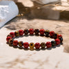 "Earth's Harmony Power" Tiger Eye Stone Red Jasper Bracelet