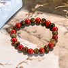 "Earth's Harmony Power" Tiger Eye Stone Red Jasper Bracelet