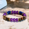 "Energized Harmony" Amethyst Tiger Eye Lapis Lazuli Bracelet