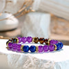 "Energized Harmony" Amethyst Tiger Eye Lapis Lazuli Bracelet