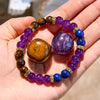 "Energized Harmony" Amethyst Tiger Eye Lapis Lazuli Bracelet