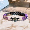 "Mystic Tranquility" Charoite Hematite Obsidian Bracelet