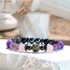 "Mystic Tranquility" Charoite Hematite Obsidian Bracelet