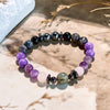 "Mystic Tranquility" Charoite Hematite Obsidian Bracelet