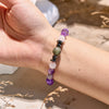 "Mystic Tranquility" Charoite Hematite Obsidian Bracelet