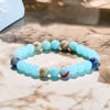 "Ocean Breeze" Agalmatolite Aquamarine Bracelet