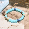 "Ocean Breeze" Agalmatolite Aquamarine Bracelet