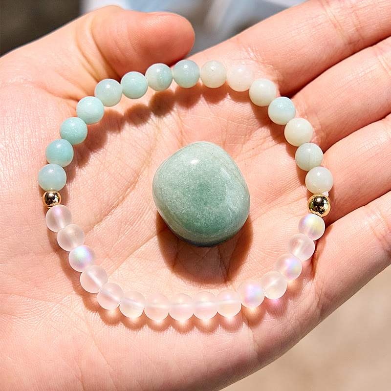 "Serenity Blossom" Amazonite Moonstone Bracelet