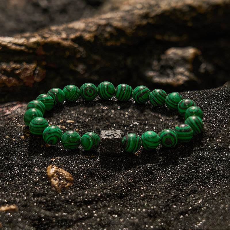 Evolvegem "Shadow Enigma" Cube Lava Stone Bracelet