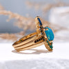 Evolvegem "Celestial Crown" Sapphire With Opal 3 - Piece Ring Set
