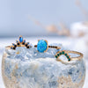 "Celestial Crown" Sapphire With Opal 3 - Piece Ring Set