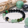 "Verdant Balance" Green Aventurine Obsidian Bracelet