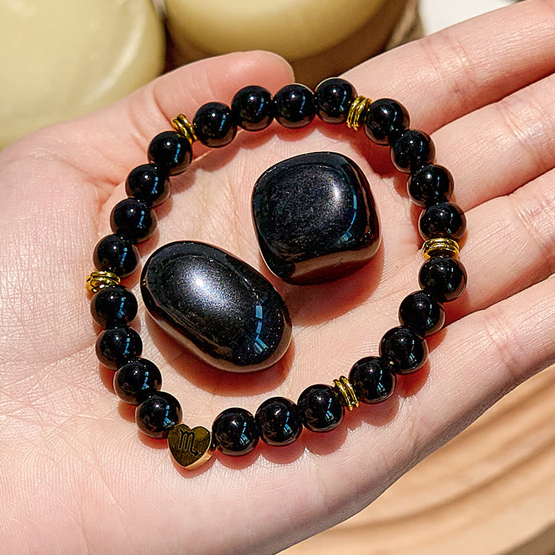 "Mystic Zodiac" Obsidian Zodiac Bracelet