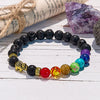 "Rainbow Blaze" Lava Stone Chakra Elephant Charm Bracelet