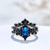 Evolvegem 2Pcs Natural Sapphire Engagement Ring Set