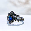 "Midnight Empress" 2Pcs Sapphire Ring Set