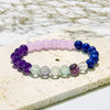 "Tranquil Waves" Amethyst Lepidolite Lapis Lazuli Fluorite Bracelet