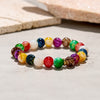 "Joyful Spectrum" Colorful Agate Chakra Bracelet