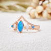 "Ocean Aurora" Blue & White Opal Ring