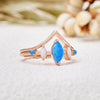 "Ocean Aurora" Blue & White Opal Ring