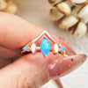 "Ocean Aurora" Blue & White Opal Ring