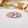 "Enchanted Prism" Hexagon Cut Alexandrite Peridot Ring