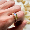 "Enchanted Prism" Hexagon Cut Alexandrite Peridot Ring