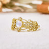 "Starlight Romance" Hollow Carved Moonstone Ring