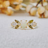 "Dewdrop Blossom" Opal Peridot Zircon Ring