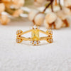 "Golden Radiance" Baguette Cut Citrine Ring