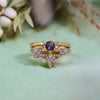 "Starlight Serenade" 2Pcs Amethyst White Zircon Star Ring